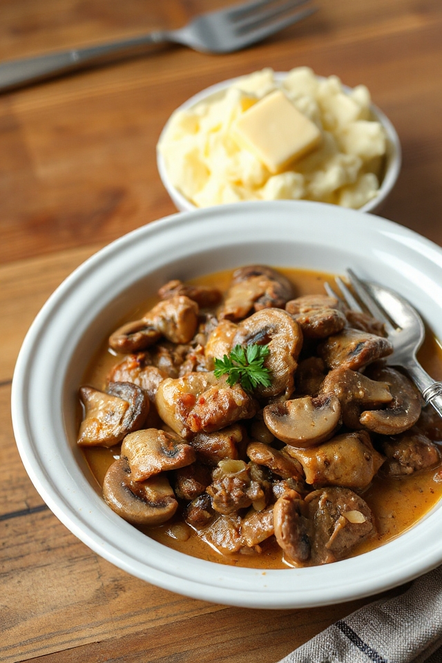 beef and venison stroganoff