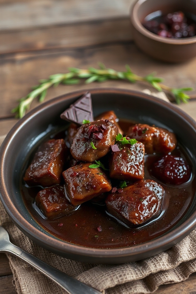 braised venison with chocolate