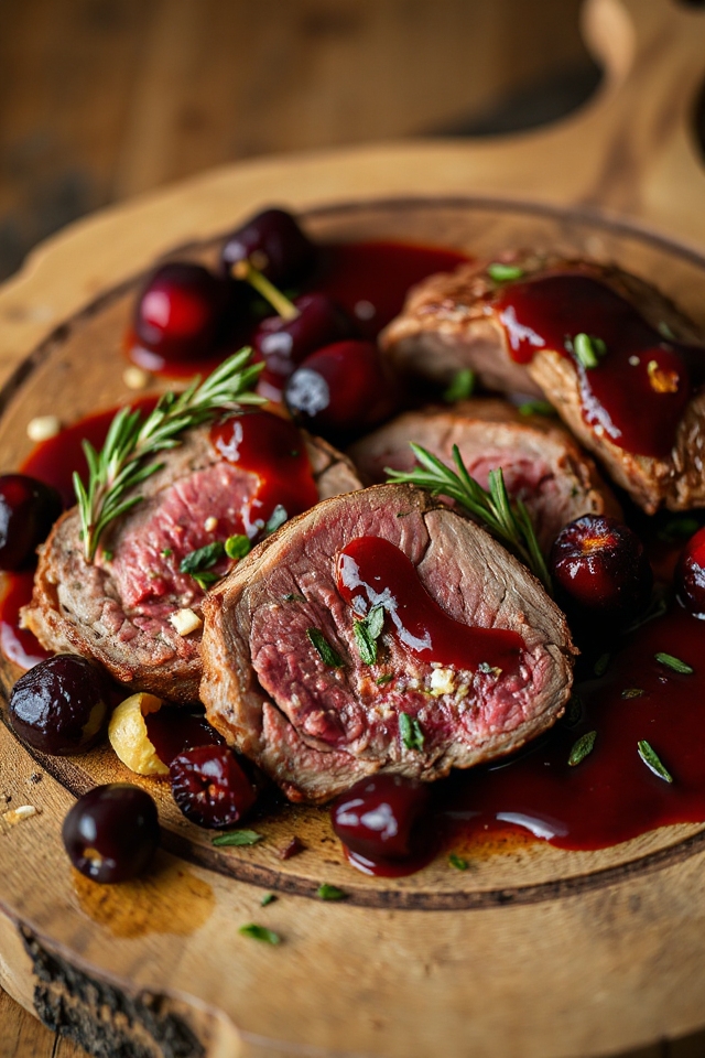 cherry ginger sauce with lamb