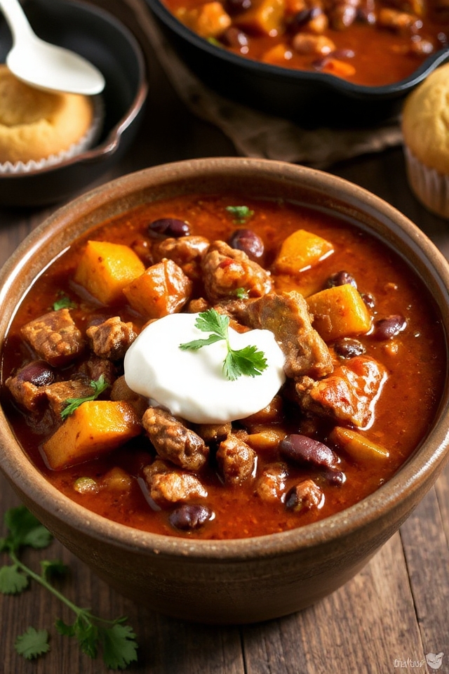 chipotle butternut venison chili