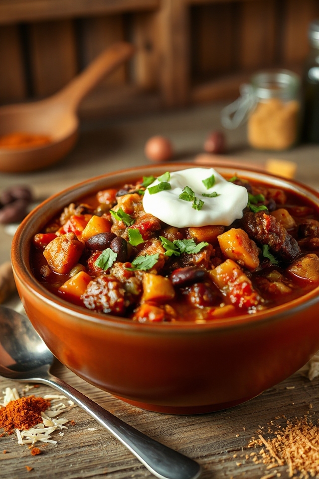 cozy ground venison chili