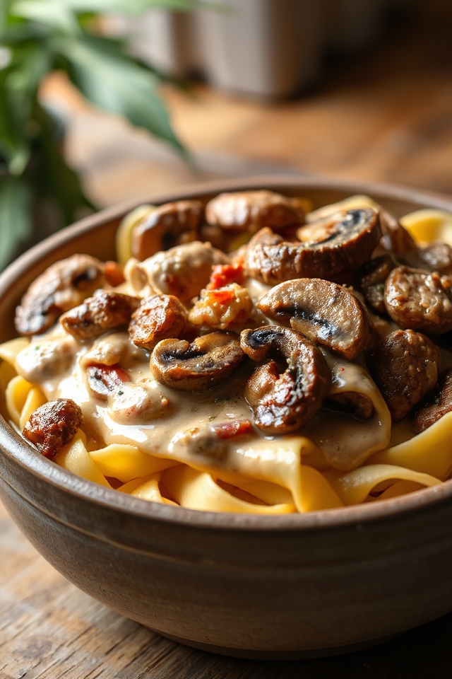 creamy beef venison stroganoff