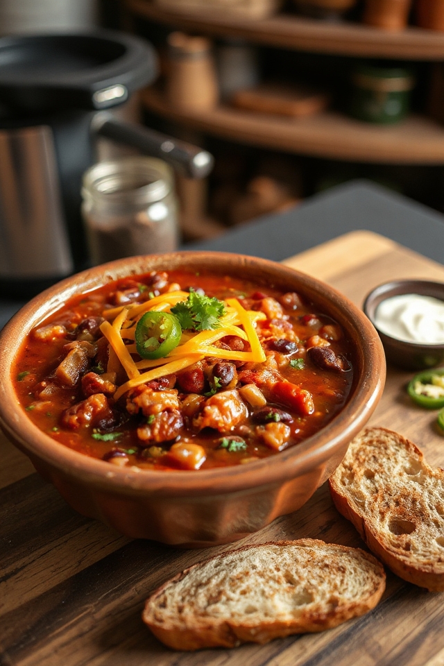 delicious homemade bison chili