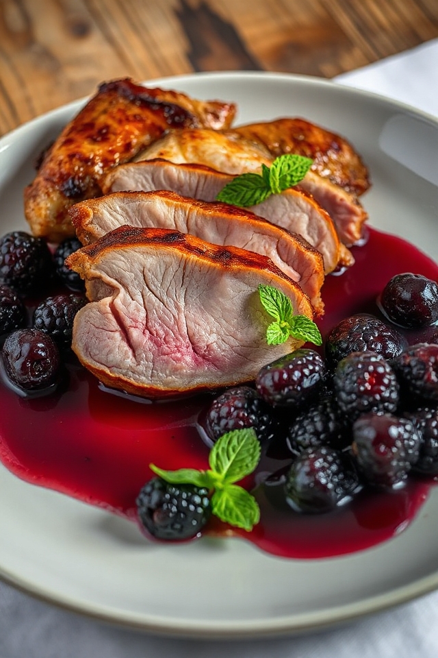 duck served with sauce