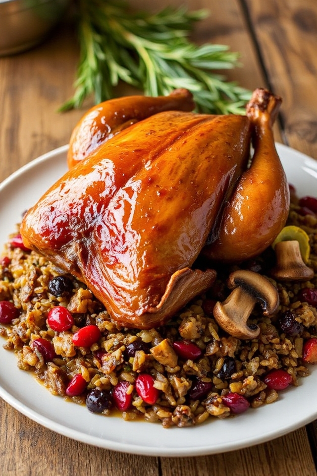 duck stuffed with wild rice