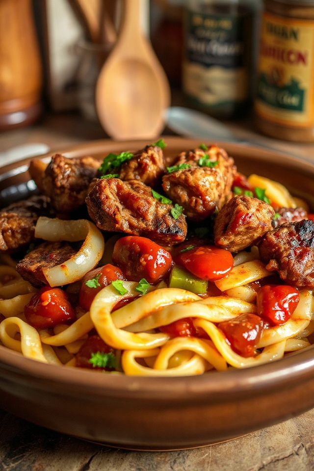 fried venison with tomatoes
