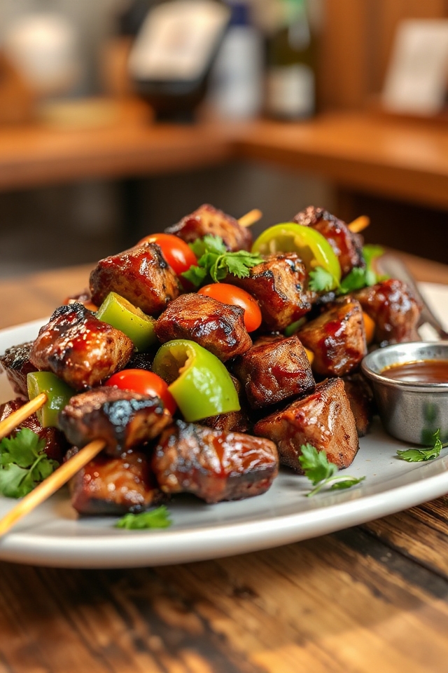 marinated venison grilled skewers