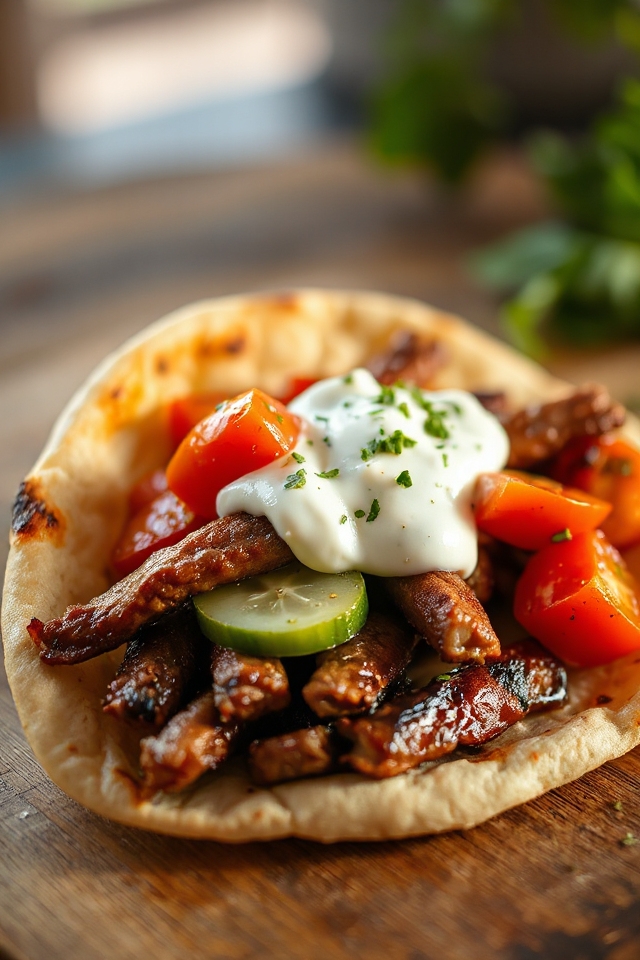 marinated venison gyro preparation