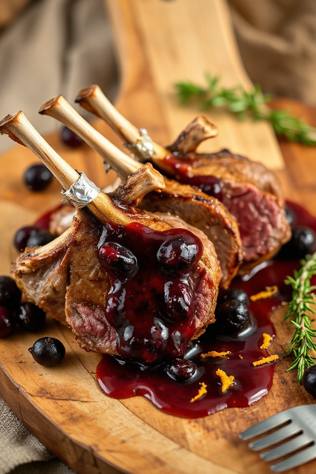 marinated venison with cranberry sauce