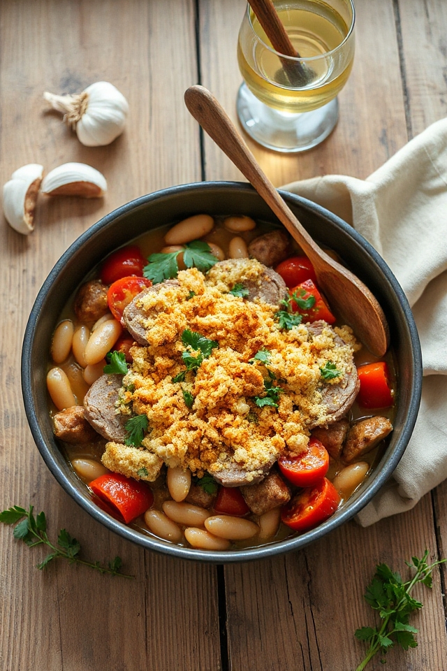 savory duck bean stew