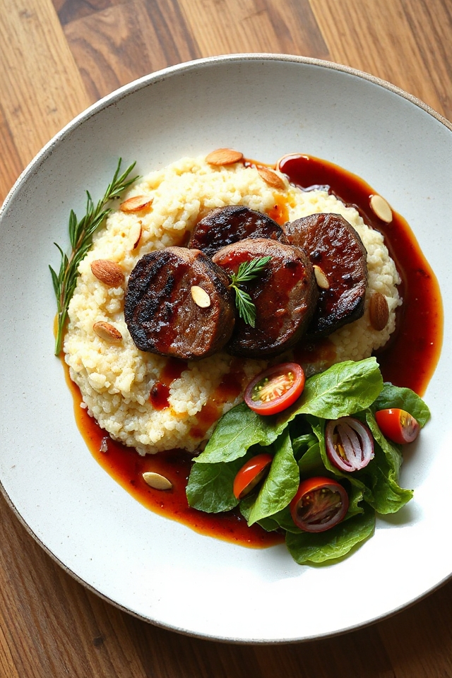 savory venison onion risotto