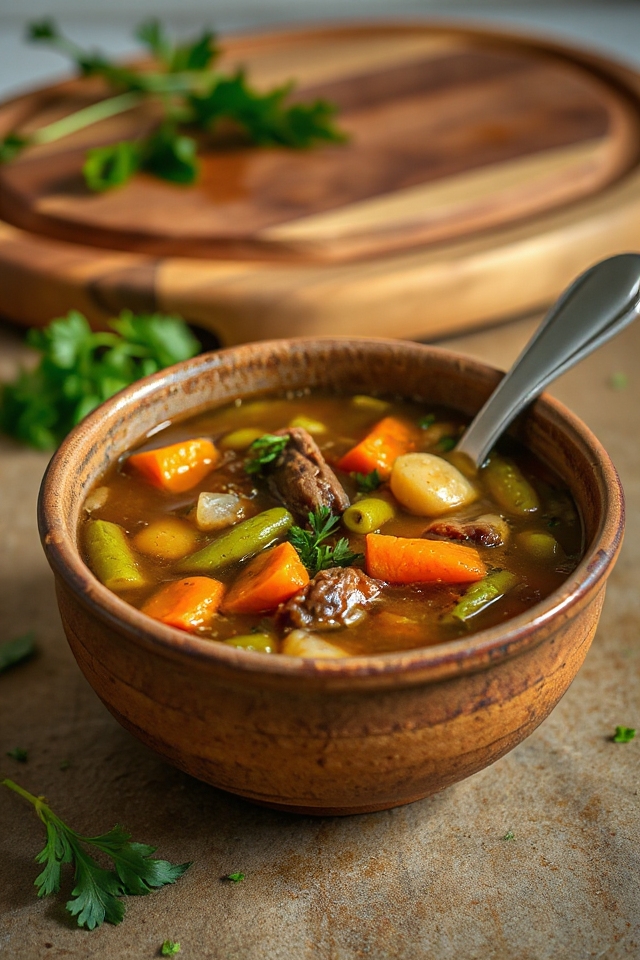savory venison soup preparation