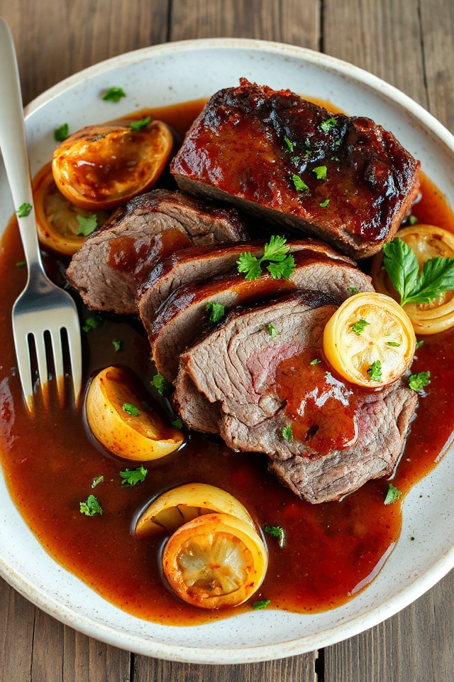 slow cooked venison dish