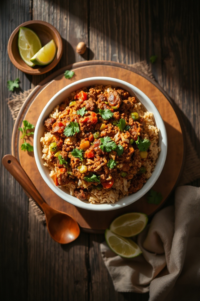 venison and rice dish