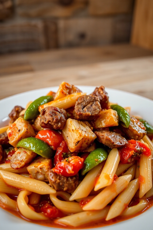 venison cacciatore with pasta