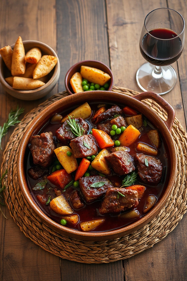 venison casserole with wine