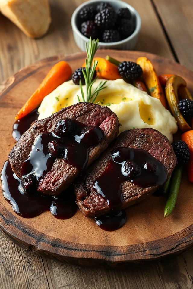 venison paired with sauce