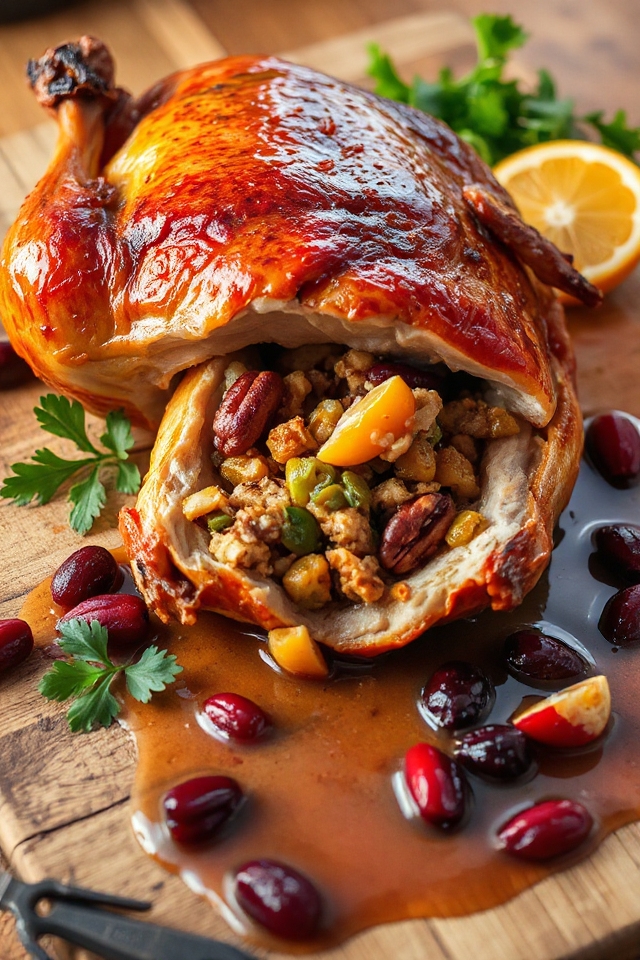 wild duck with pecan stuffing
